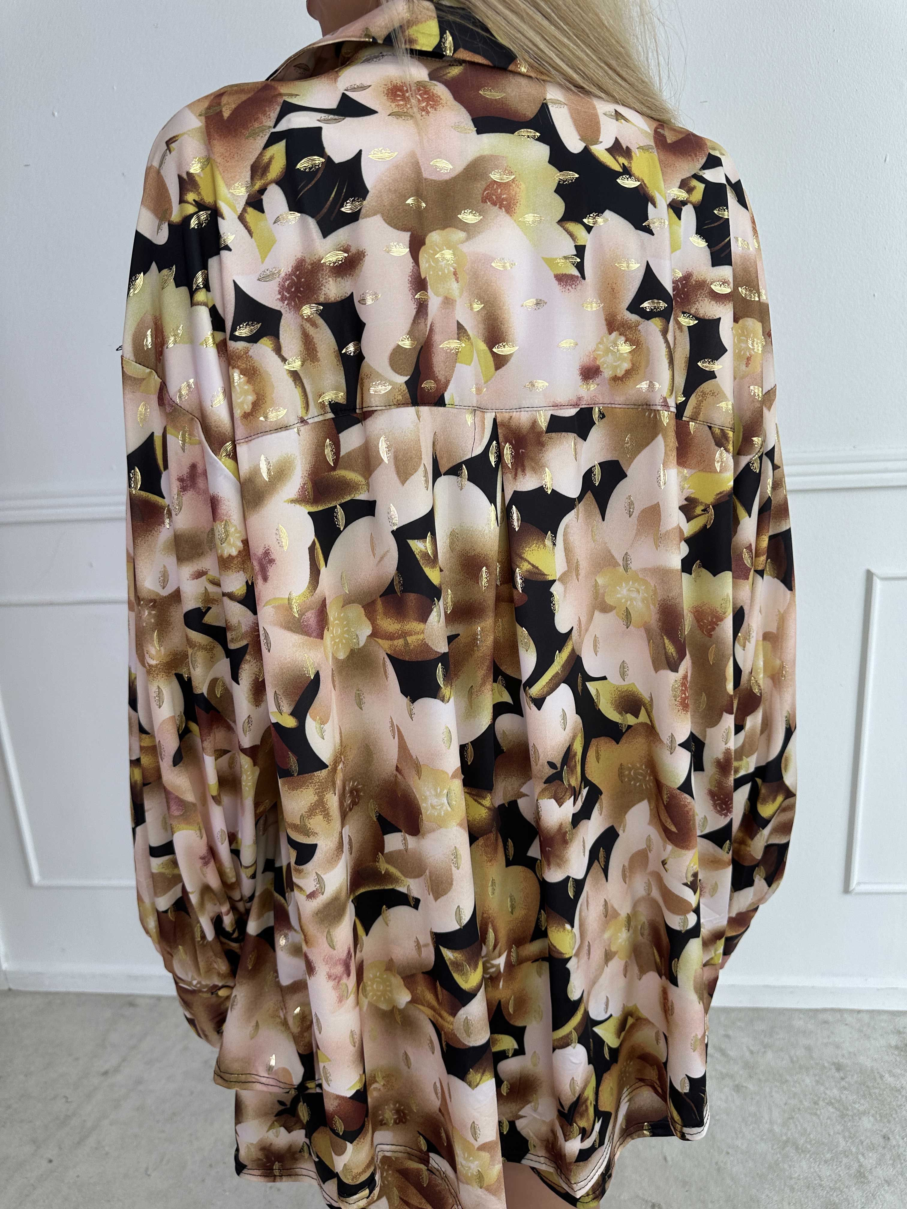 Pamy Sweet Flower - Skjorte i elastisk blomstret stof